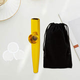 Maxbell Kazoo Flute Portable Education Gift with Storage Pouch for Children Beginner gold
