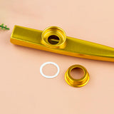 Maxbell Kazoo Flute Portable Education Gift with Storage Pouch for Children Beginner gold