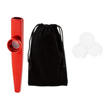 Maxbell Kazoo Flute Portable Education Gift with Storage Pouch for Children Beginner red