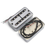 Maxbell Electric Guitar Bridge Pickup Guitar Parts Prewired Humbucking Bridge Pickup Silver 52mm