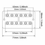 Maxbell Electric Guitar Bridge Pickup Guitar Parts Prewired Humbucking Bridge Pickup Silver 52mm