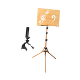 Maxbell Wooden Music Stand for Sheet Music Sturdy Portable for Lectern Piano Player with phone clip