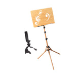 Maxbell Wooden Music Stand for Sheet Music Sturdy Portable for Lectern Piano Player with phone clip