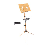 Maxbell Wooden Music Stand for Sheet Music Sturdy Portable for Lectern Piano Player with tray phone clip