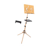 Maxbell Wooden Music Stand for Sheet Music Sturdy Portable for Lectern Piano Player with tray phone clip
