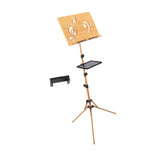 Maxbell Wooden Music Stand for Sheet Music Sturdy Portable for Lectern Piano Player with tray phone clip