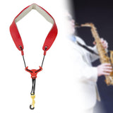 Maxbell Saxophone Neck Strap Comfortable Universal Adjustable Length Wind Instrument Red
