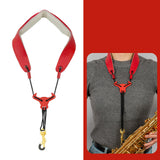 Maxbell Saxophone Neck Strap Comfortable Universal Adjustable Length Wind Instrument Red