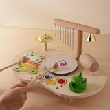 Maxbell Kids Drum Set Wooden Musical Instrument for Boy Girl Ages 3 4 5 6 Years Old