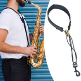 Maxbell Saxophone Neck Strap Instrument Accessories Sax Strap for Tenor Soprano Alto Black