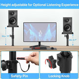 Maxbell Clamp Desktop Speaker Stand Audio Holder for Computer and Bookshelf Speakers 2 pieces