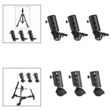 Maxbell 3Pcs Speaker Stand Metal Swivel Casters Smooth for 35mm Pipe Diameter Studio mute wheels