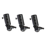 Maxbell 3Pcs Speaker Stand Metal Swivel Casters Smooth for 35mm Pipe Diameter Studio mute wheels