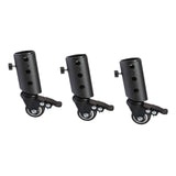 Maxbell 3Pcs Speaker Stand Metal Swivel Casters Smooth for 35mm Pipe Diameter Studio mute wheels