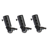 Maxbell 3Pcs Speaker Stand Metal Swivel Casters Smooth for 35mm Pipe Diameter Studio mute wheels