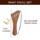Maxbell 4/4 Violin Tailpiece Portable Fine Workmanship Replacement for Beginner Gift Brown