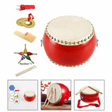 Maxbell Wooden Drum Toy Adjustable Strap Percussion Drum for Children Birthday Gifts