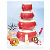 Maxbell Wooden Drum Toy Adjustable Strap Percussion Drum for Children Birthday Gifts