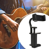 Maxbell Guitar Phone Holder Mount Black Phone Clamp for 6-10cm Thick Guitars/ukulele