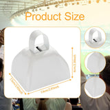 Maxbell Metal Cowbell 2.91x2.36x2.95inch Cow Bell for Graduation Baseball Team Party White