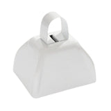 Maxbell Metal Cowbell 2.91x2.36x2.95inch Cow Bell for Graduation Baseball Team Party White