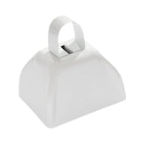 Maxbell Metal Cowbell 2.91x2.36x2.95inch Cow Bell for Graduation Baseball Team Party White