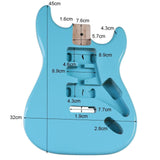 Maxbell Electric Guitar Body DIY Wood Instrument Accessory Trendy Blue Guitar Barrel