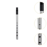 Maxbell Penny Whistle Flute Portable Easily Clean 6 Hole Kids Beginners Music Lovers D Key argent