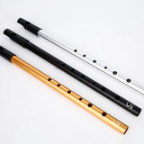 Maxbell Penny Whistle Flute Portable Easily Clean 6 Hole Kids Beginners Music Lovers D Key argent