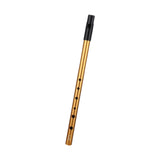 Maxbell Penny Whistle Flute Portable Easily Clean 6 Hole Kids Beginners Music Lovers C Key gold
