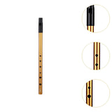 Maxbell Penny Whistle Flute Portable Easily Clean 6 Hole Kids Beginners Music Lovers C Key gold