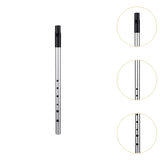 Maxbell Penny Whistle Flute Portable Easily Clean 6 Hole Kids Beginners Music Lovers C Key argent