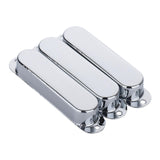 Maxbell 3Pcs Guitar Pickup Cover Parts Single Coil Pickup Covers for Electric Guitar silver