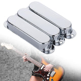 Maxbell 3Pcs Guitar Pickup Cover Parts Single Coil Pickup Covers for Electric Guitar silver