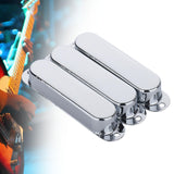 Maxbell 3Pcs Guitar Pickup Cover Parts Single Coil Pickup Covers for Electric Guitar silver