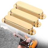 Maxbell 3Pcs Guitar Pickup Cover Parts Single Coil Pickup Covers for Electric Guitar gold
