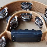 Maxbell Double Row Tambourine Half Moon Favors Hand Bell for Party Concert Beginners