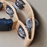 Maxbell Double Row Tambourine Half Moon Favors Hand Bell for Party Concert Beginners