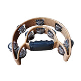 Maxbell Double Row Tambourine Half Moon Favors Hand Bell for Party Concert Beginners