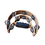 Maxbell Double Row Tambourine Half Moon Favors Hand Bell for Party Concert Beginners