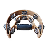 Maxbell Double Row Tambourine Half Moon Favors Hand Bell for Party Concert Beginners