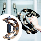 Maxbell Double Row Tambourine Half Moon Favors Hand Bell for Party Concert Beginners