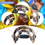 Maxbell Double Row Tambourine Half Moon Favors Hand Bell for Party Concert Beginners