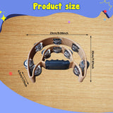 Maxbell Double Row Tambourine Half Moon Favors Hand Bell for Party Concert Beginners