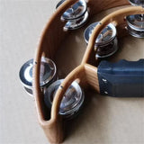 Maxbell Double Row Tambourine Half Moon Favors Hand Bell for Party Concert Beginners