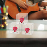 Maxbell 3Pcs Guitar Pick Display Box with Stand Guitar Pick Box for Musician Players