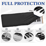 Maxbell Piano Keyboard Dust Cover Portable with Elastic & Cord Lock Protective Cover 61 Keys
