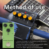 Maxbell Electric Guitar Effects Pedal Professional True Bypass for Stage Live Studio Vintage Overdrive