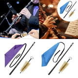 Maxbell 3Pcs Clarinet Flute Cleaner Cleaning Tool Accessory Multifunctional Portable Purple