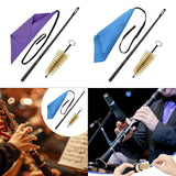 Maxbell 3Pcs Clarinet Flute Cleaner Cleaning Tool Accessory Multifunctional Portable Purple